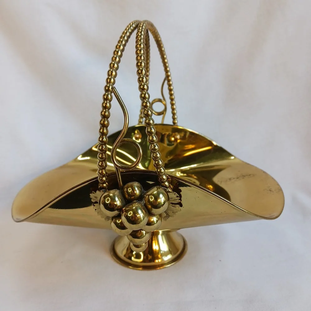 Vintage Brass Basket Made in Italy
